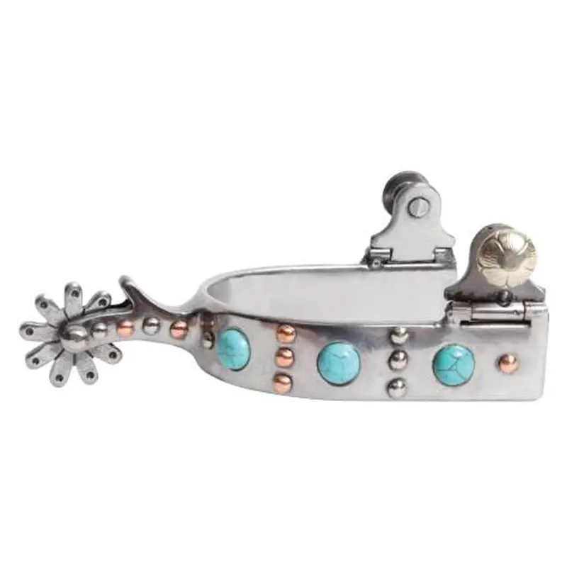 Pcsp-141 Professional's Choice 3/4" Turquoise Dotted Spur - Ladies/Youth 1