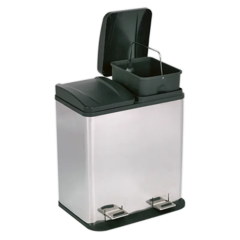 Pedal Bin Recycling 40Ltr Stainless Steel 1