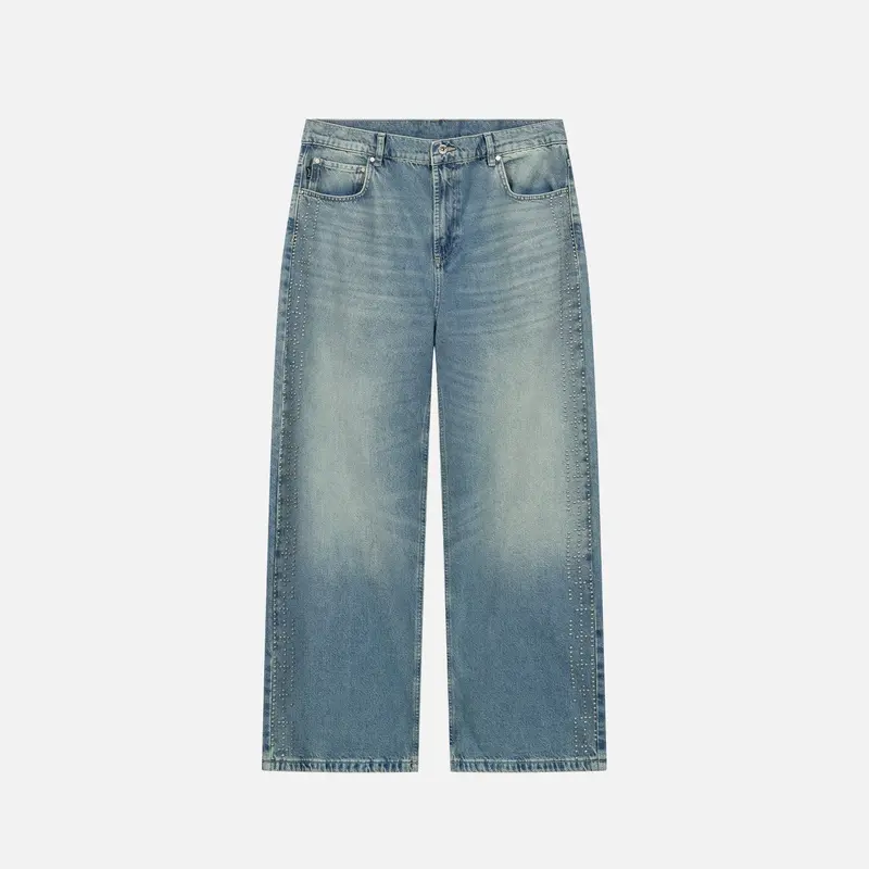 Peso Blue Studded Denim Jeans 1