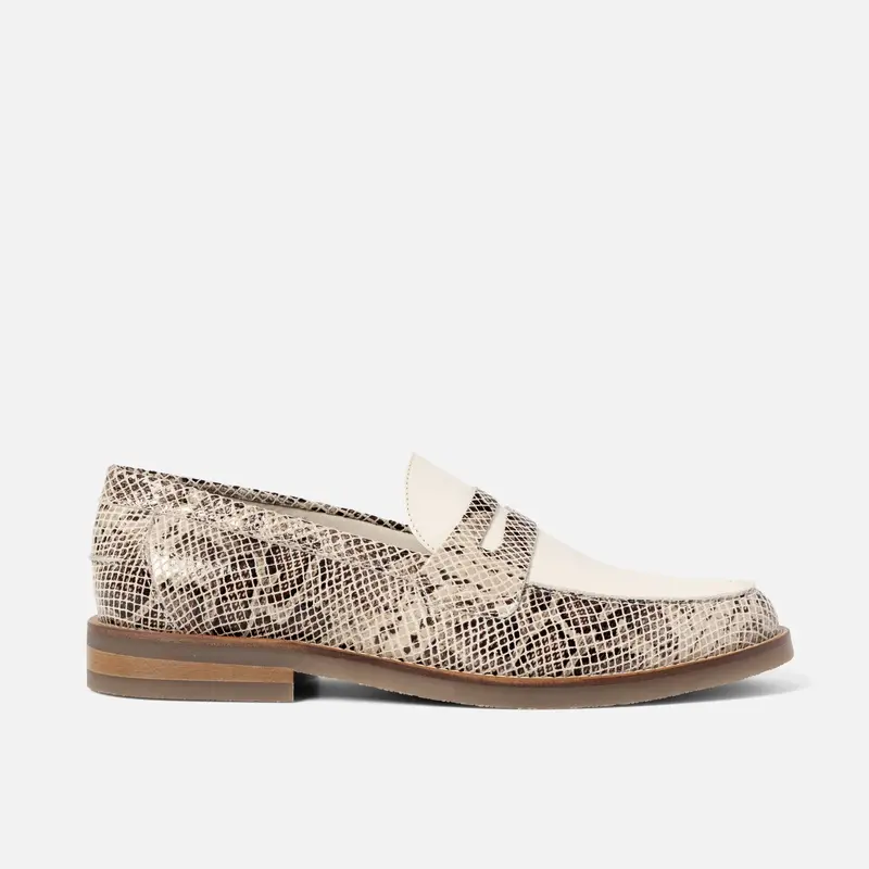 Peso Snakeskin + White Penny Loafer - Men's 1