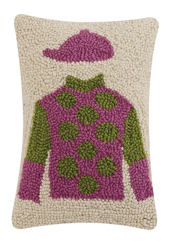 Pink & Green Silks Hook Pillow 1
