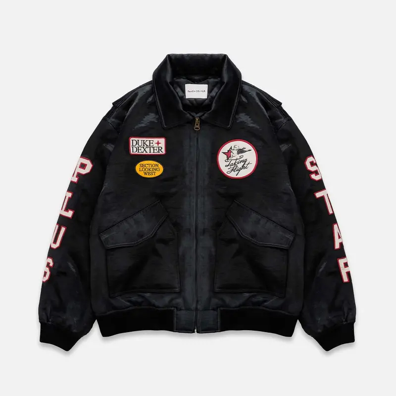 Plus Black Satin Bomber Jacket 1