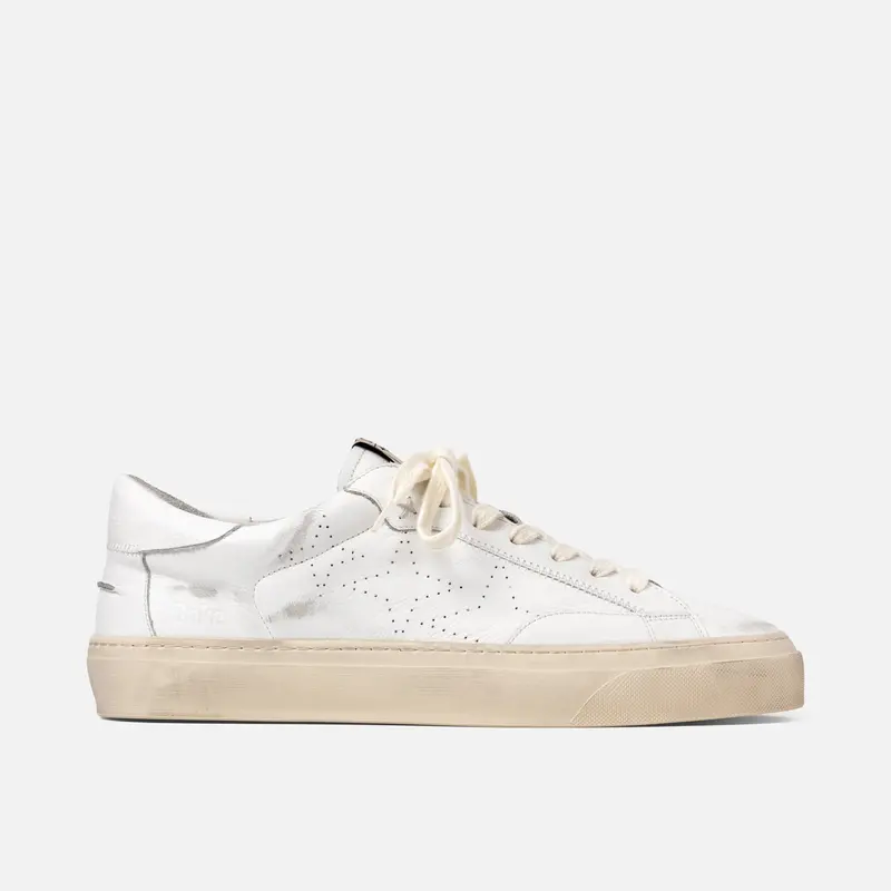 Plus Court White Distressed Sneaker - Men's 1