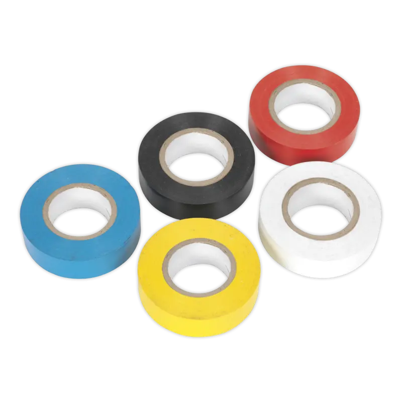 Pvc Insulating Tape 19Mm X 20Mtr Mixed Colours Pack Of 10 1