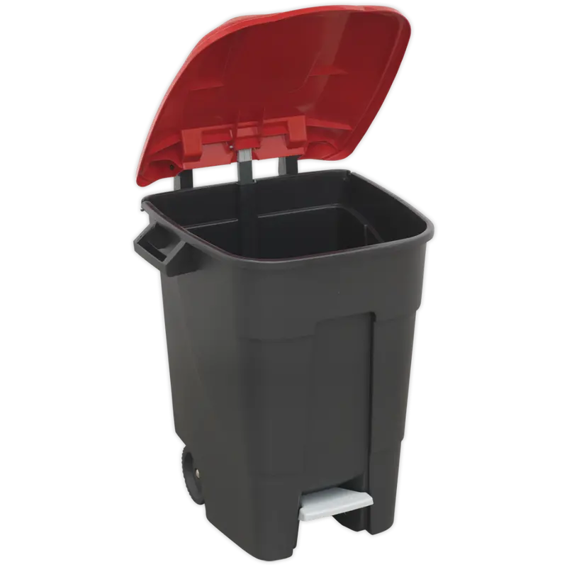 Refuse-Wheelie Bin With Foot Pedal 100Ltr - Red 1