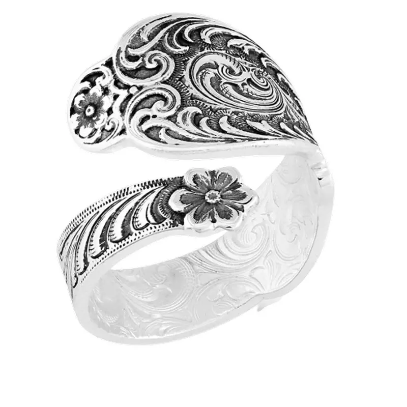 Rg5069 Montana Silversmiths Heirloom Treasure Spoon Open Ring Silver 1