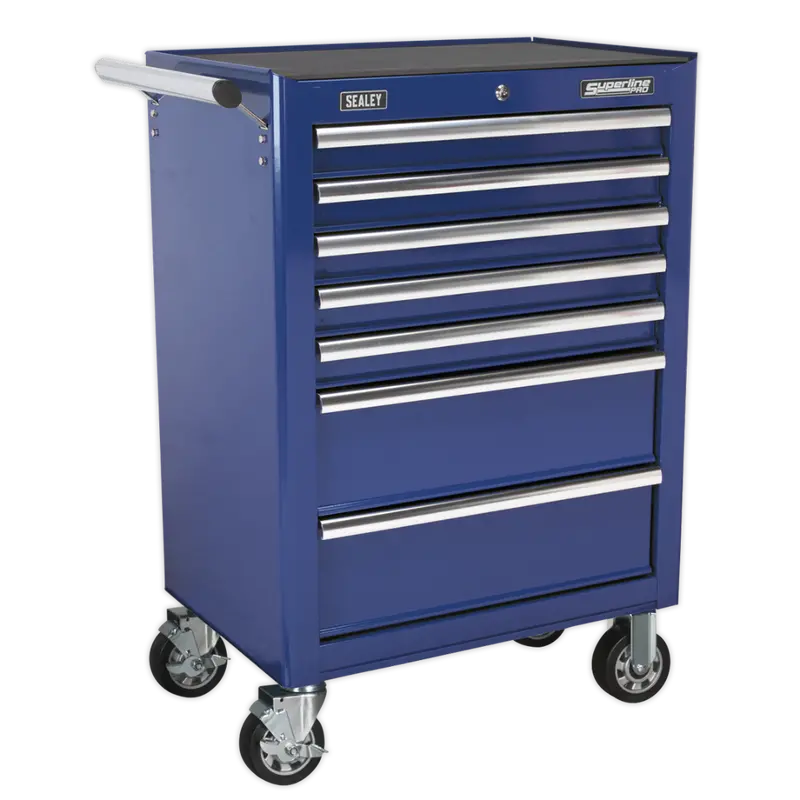 Rollcab 7 Drawer With Ball Bearing Slides - Blue 1