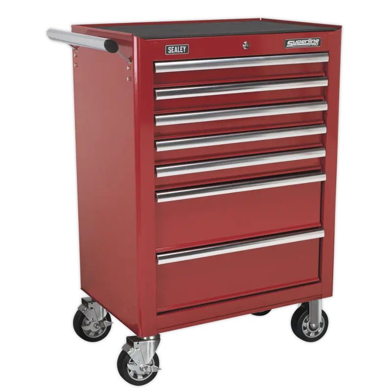 Rollcab 7 Drawer With Ball Bearing Slides - Red 1