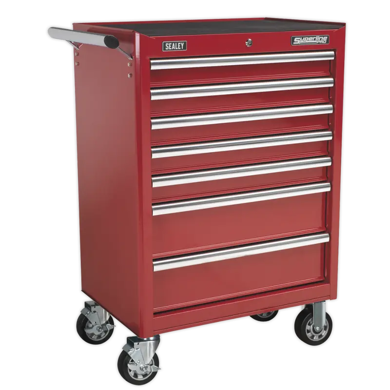 Rollcab 7 Drawer With Ball Bearing Slides - Red 1