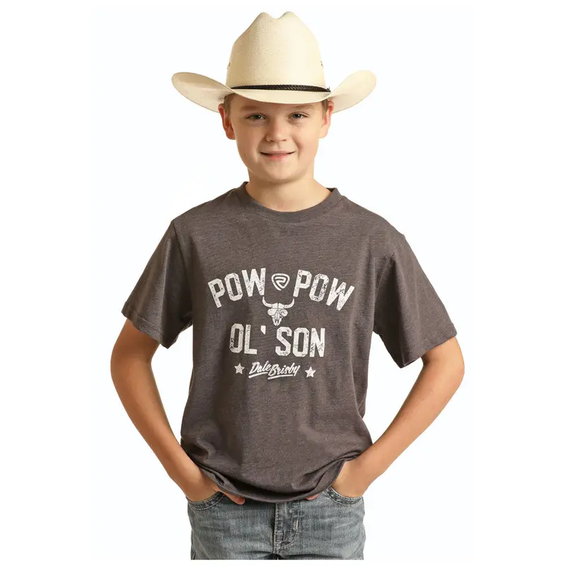 Rrbt21rzm7 Rock & Roll Denim Dale Brisby Youth Graphic T-Shirt- Charcoal 1