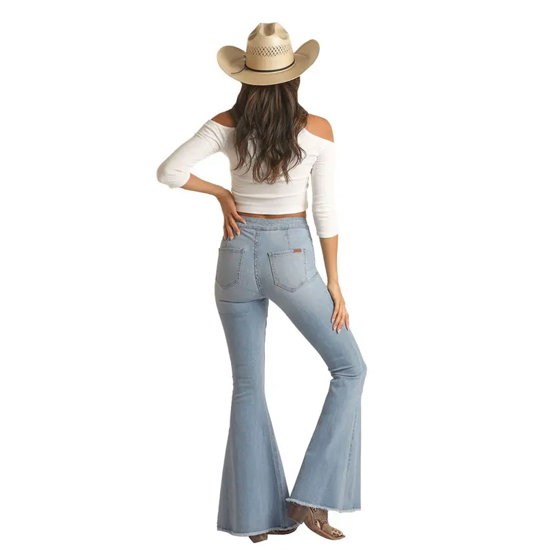 Rrwd7przu8 Rock & Roll Cowgirl Pull On Bargain Bell Flare Stretch Jean - Light Wash 1