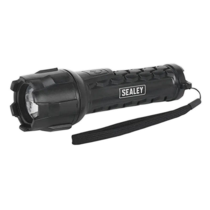 Rubber Waterproof Torch 1W Cree Led 2 X Aa Cell 1