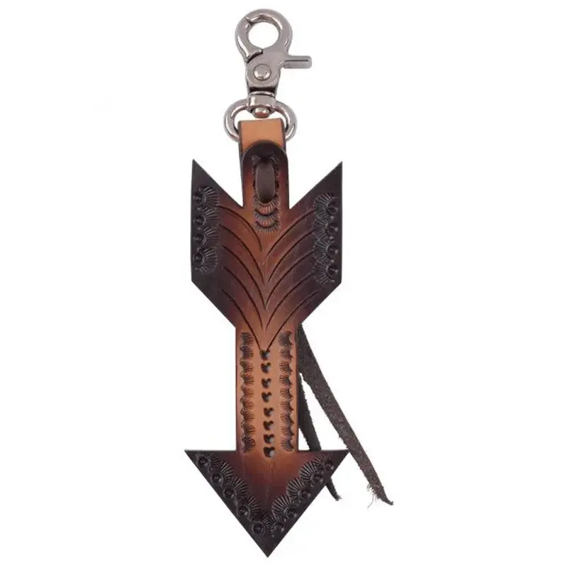 Sc1001 Circle Y Saddle Charm Arrow Tooled - Dark 1