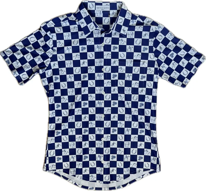 Secretariat Triple Crown Print Men's "Boatyard" Button-Up Shirt 1