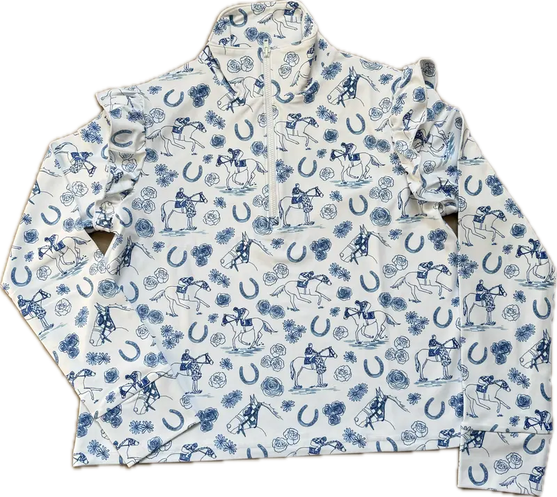 Secretariat Triple Crown Print Women's "Grayson" 1/4 Zip 1