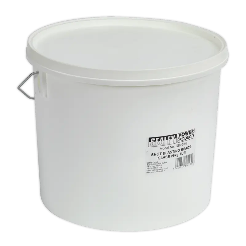 Shot Blasting Beads Glass 25Kg Plastic Tub 1
