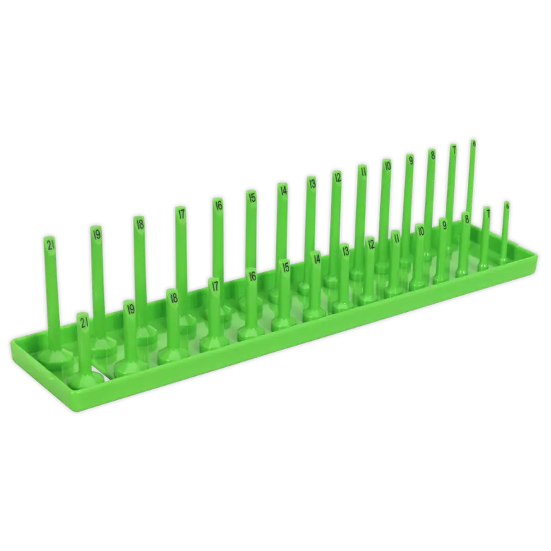 Socket Holder 3-8"Sq Drive 6-21Mm Hi-Vis Green 1