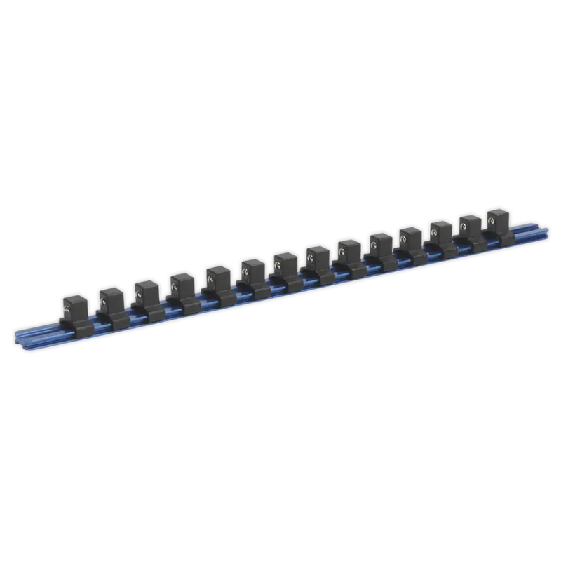 Socket Retaining Rail With 14 Clips Aluminium 1-2"Sq Drive 1