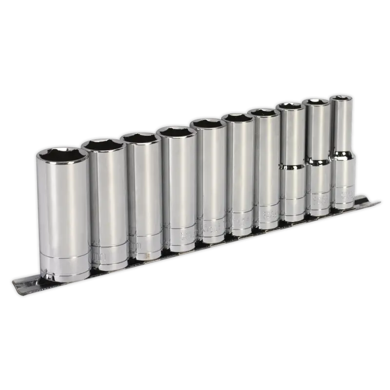 Socket Set 10Pc 1-2"Sq Drive 6Pt Deep Walldrive® Metric 1