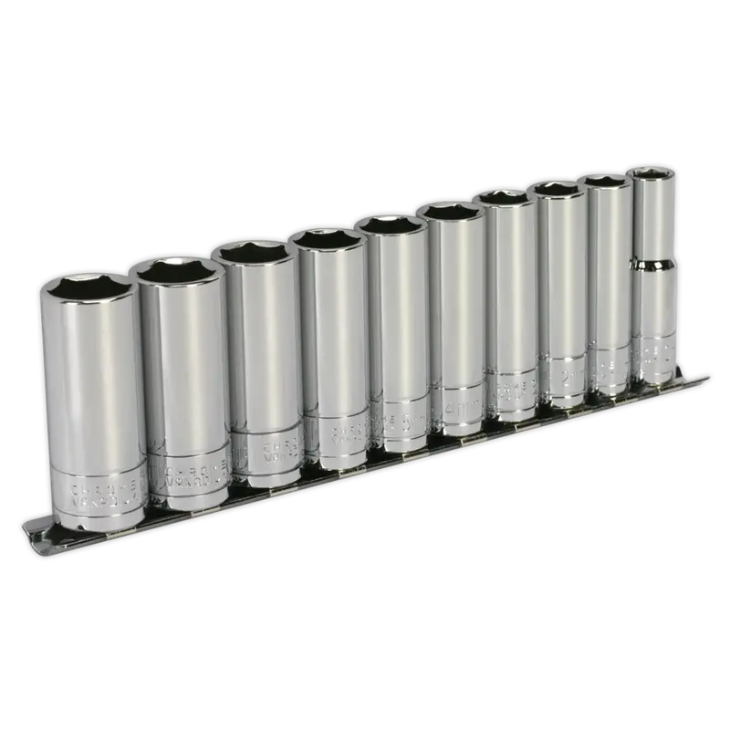 Socket Set 10Pc 3-8"Sq Drive 6Pt Deep Walldrive® Metric 1