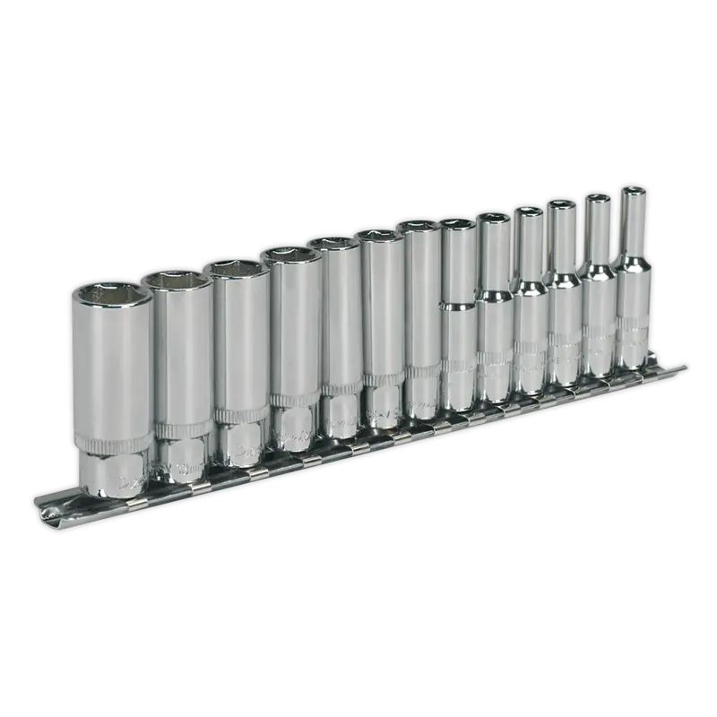 Socket Set 13Pc 1-4"Sq Drive 6Pt Deep Walldrive® Metric 1