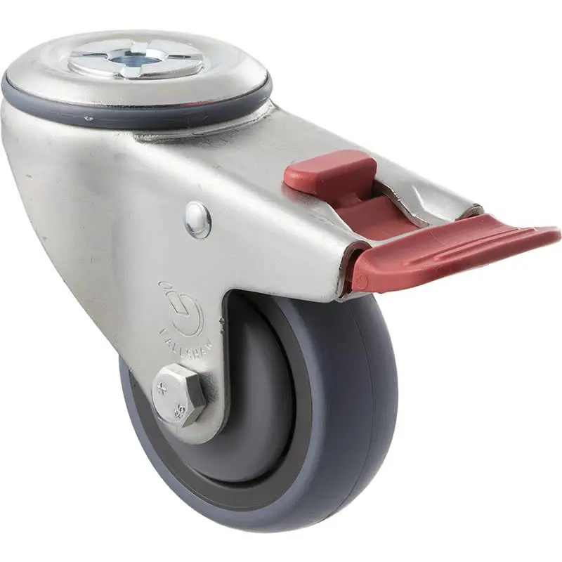 Stq75g/Mzhtb - 100 Kg Bolt-Hole Total Brake 75Mm Grey Rubber 1
