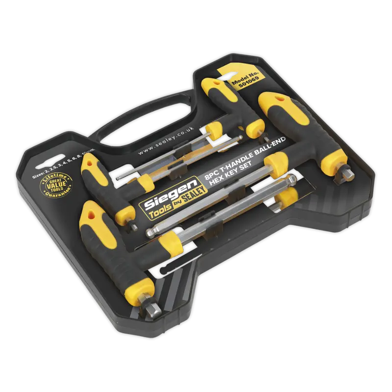 T-Handle Ball-End Hex Key Set 8Pc 1