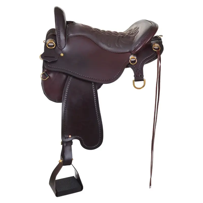 T59-620-6133-12 Tucker Endurance Trail Saddle 16.5 Wide Tree Smooth Brown Leather 1