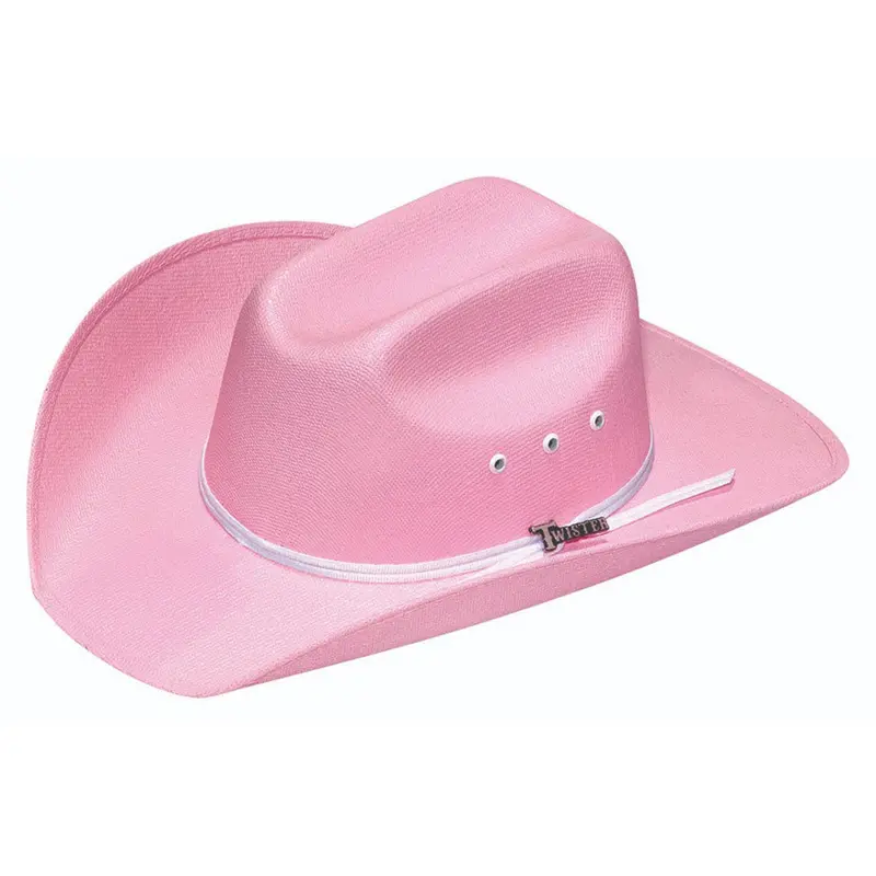 T730030 Infant Girls' Pink Twister Western Straw Hat 1