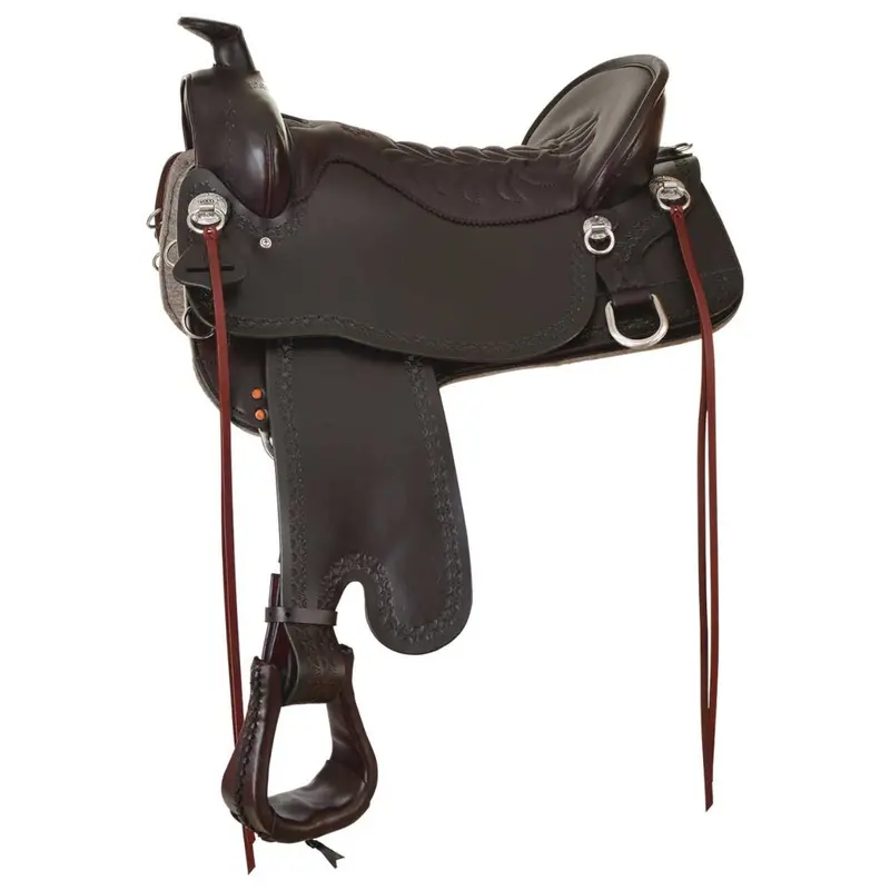 T93-721-9211-12 Tucker Big Bend Trail Saddle 17.5 Inch Wide Tree Brown 1