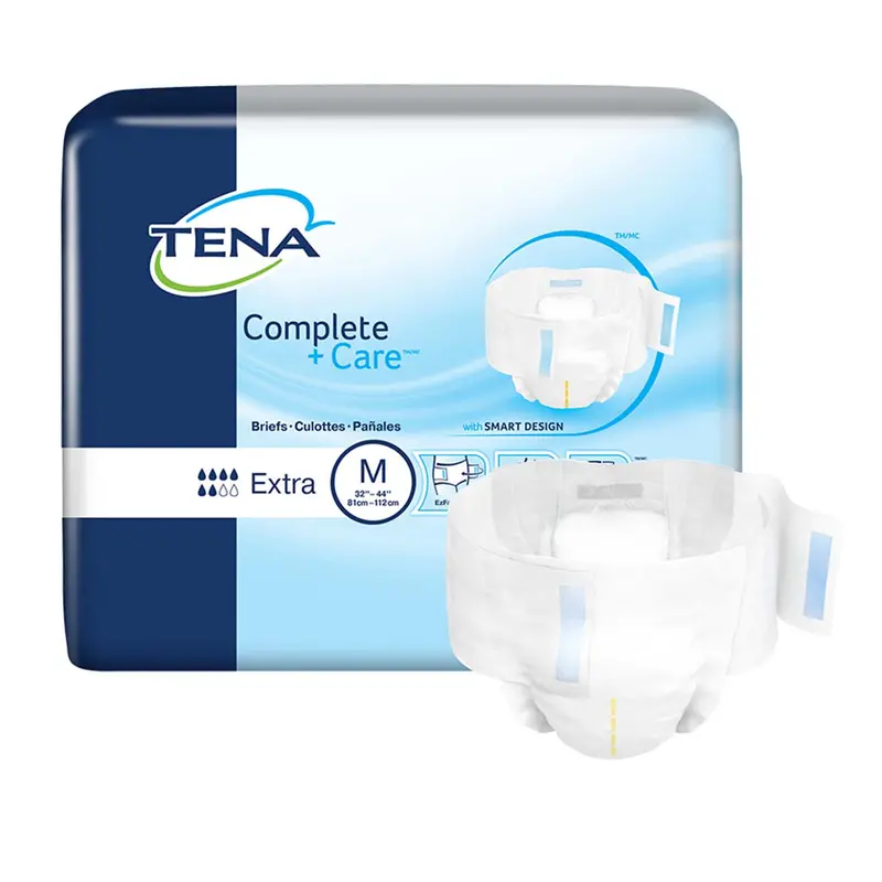 Tena Complete +Care Incontinence Brief 32"- 44", Moderate Absorbency, Unisex, Medium 1