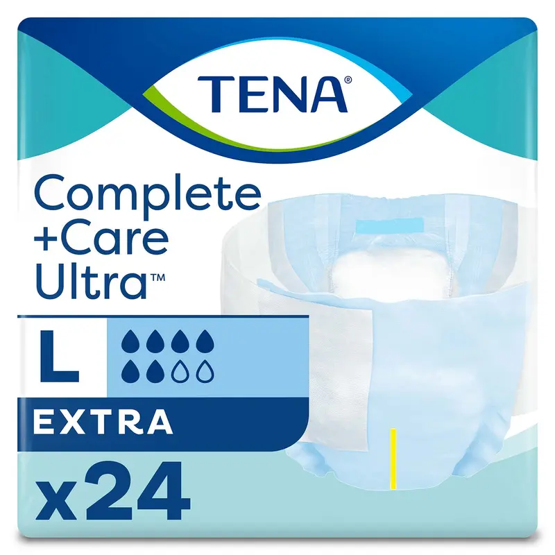Tena Complete +Care Ultra Incontinence Brief 40"- 56", Moderate Absorbency, Unisex, Large 1