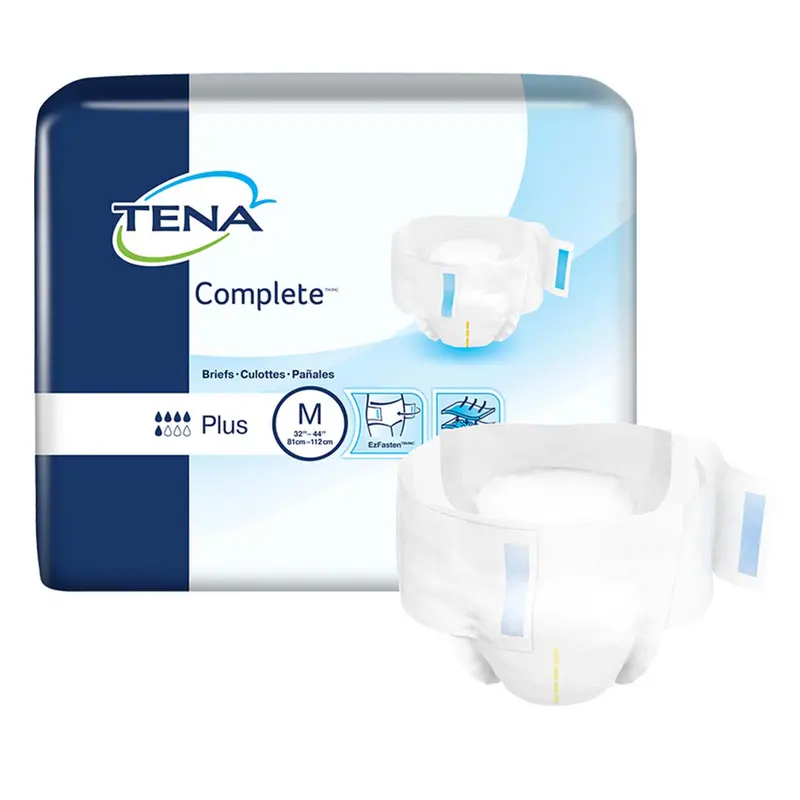 Tena Complete Incontinence Brief 32"- 44", Moderate Absorbency, Unisex, Medium 1