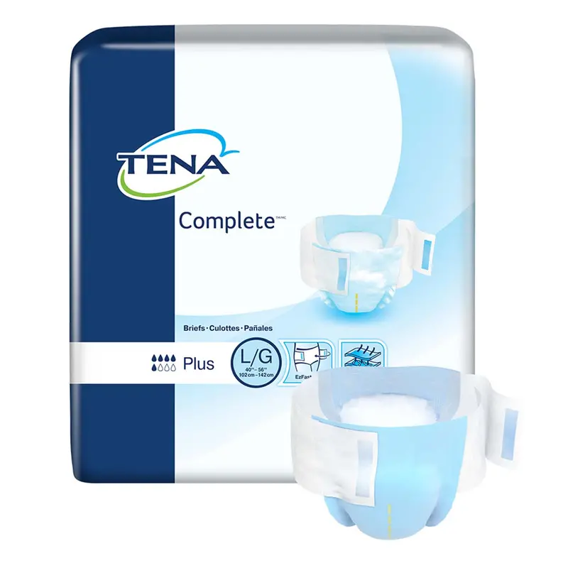 Tena Complete Incontinence Brief 40"- 56", Moderate Absorbency, Unisex, Large 1