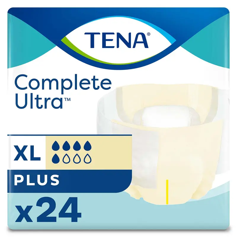 Tena Complete Ultra Incontinence Brief 52"- 62", Moderate Absorbency, Unisex, X-Large, 24 Count 1