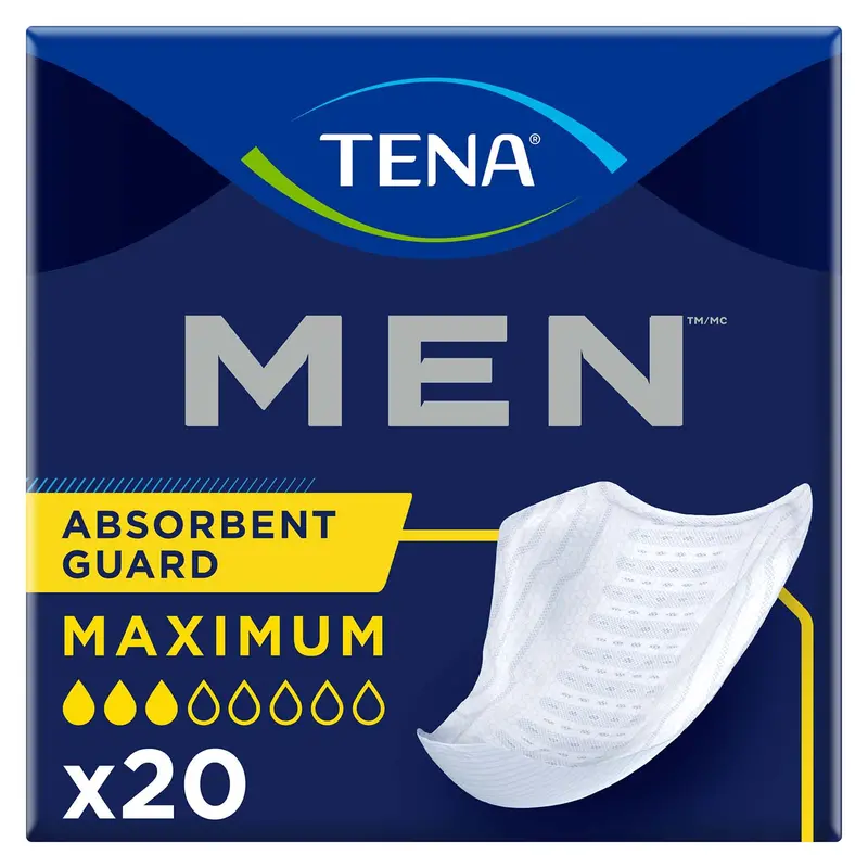 Tena Men Maximum Guard Incontinence Pad For Men 8", Maximum Absorbency 1