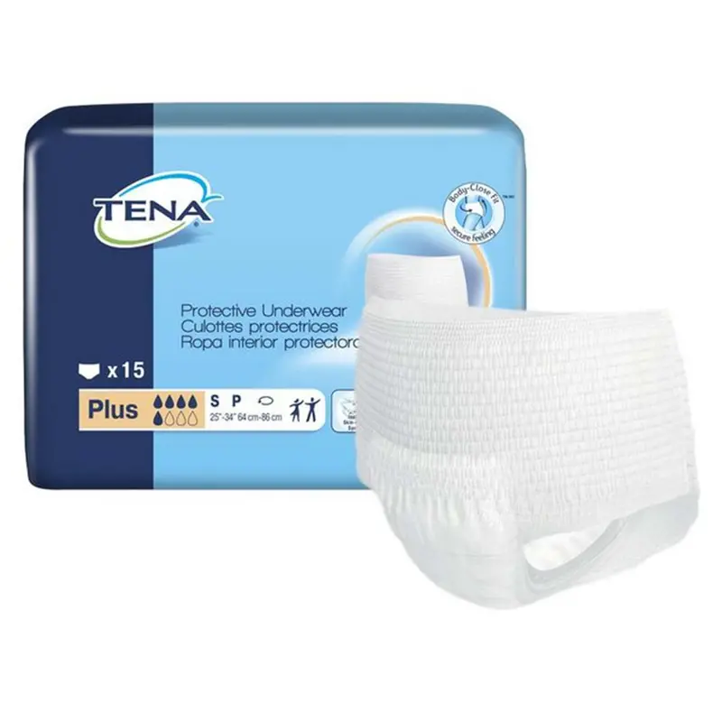 Tena Plus Protective Incontinence Underwear 25"- 34", Moderate Absorbency, Unisex, Small 1