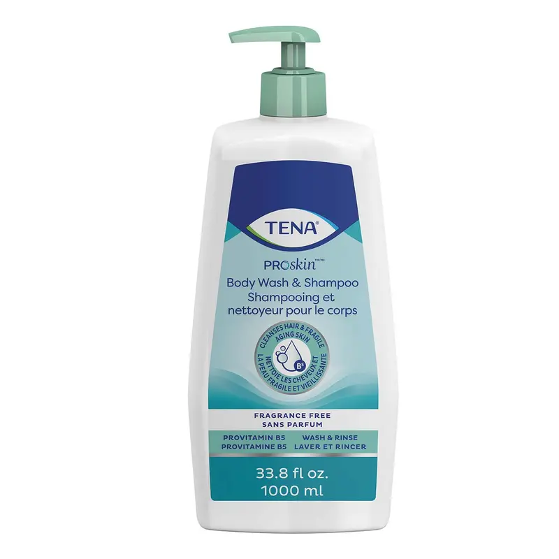 Tena Proskin Body Wash & Shampoo Unscented 33.8 Fl. Oz. Pump Bottle 1