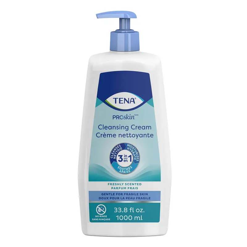 Tena Proskin Cleansing Cream Rinse-Free Body Wash, Scented, 33.8 Fl. Oz. Pump Bottle 1