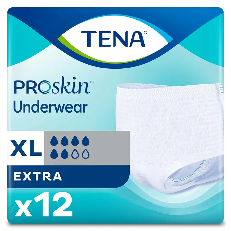 Tena Proskin Extra Protective Incontinence Underwear 55"- 66", Moderate Absorbency, Unisex, X-Large 1