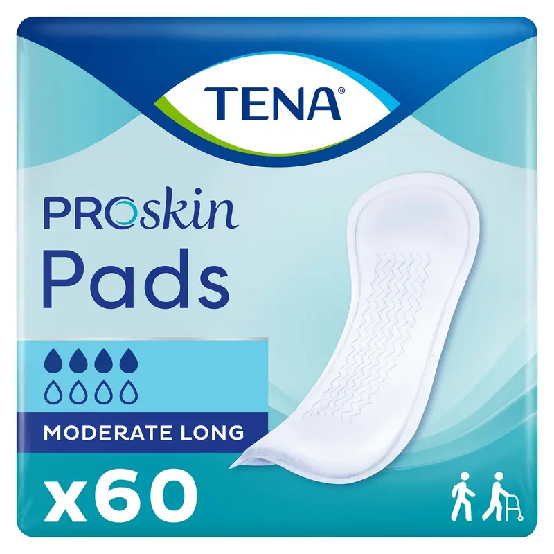 Tena Proskin Moderate Long Absorbent Pads For Women 12", Long Length 1