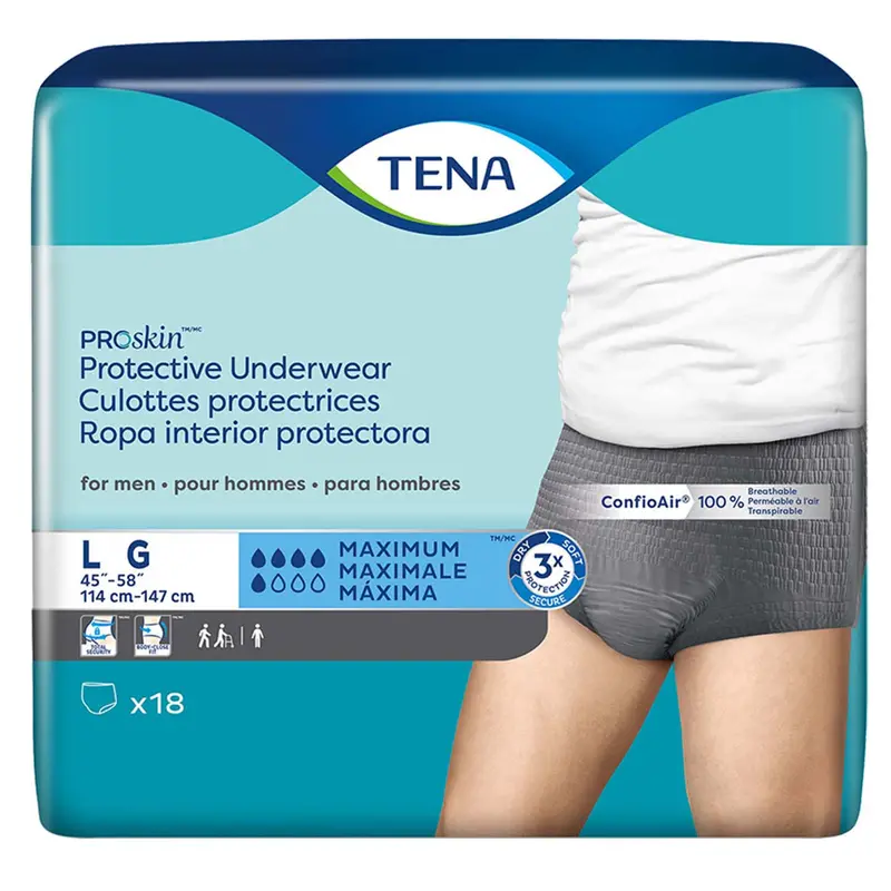 Tena Proskin Protective Incontinence Underwear For Men 45"- 58", Moderate Absorbency, Large 1