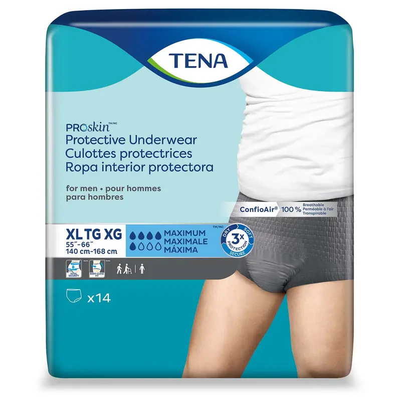 Tena Proskin Protective Incontinence Underwear For Men 55"- 66", Moderate Absorbency, X-Large 1