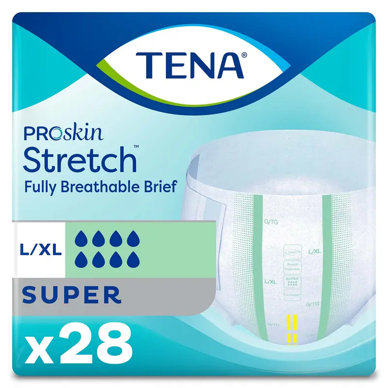 Tena Proskin Stretch Super Incontinence Brief 41"- 64", Heavy Absorbency, Unisex, Large/X-Large 1
