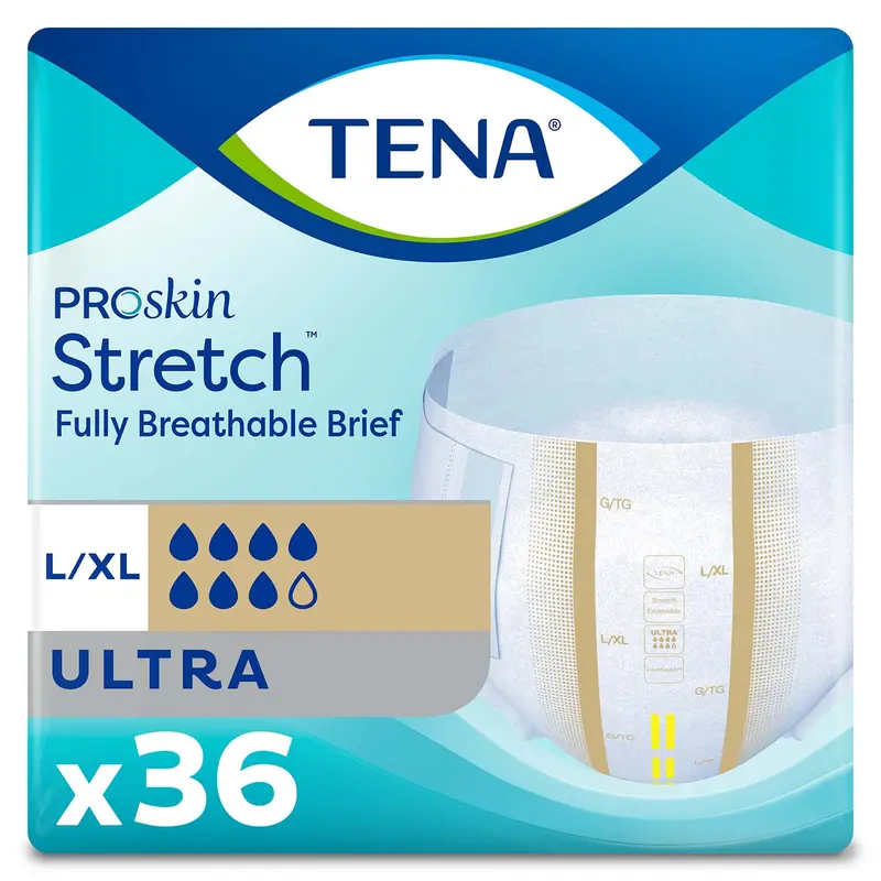 Tena Proskin Stretch Ultra Incontinence Brief 41"- 64", Heavy Absorbency, Unisex, Large/X-Large 1