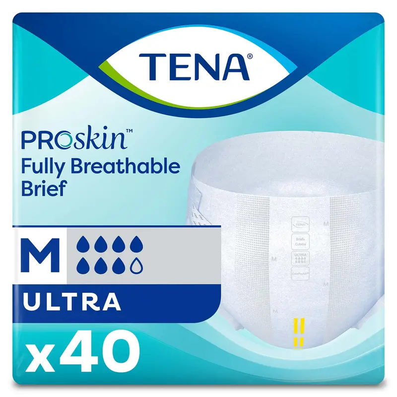Tena Proskin Ultra Incontinence Brief 34"- 47", Heavy Absorbency, Unisex, Medium 1