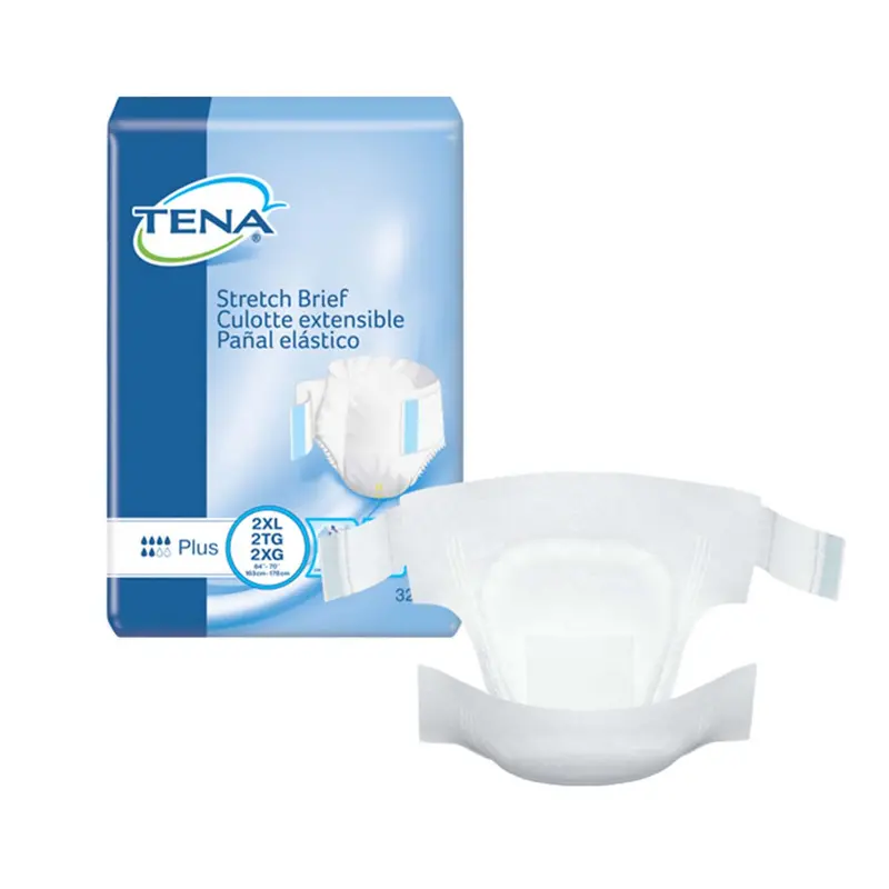 Tena Stretch Plus Incontinence Brief 64"- 70", Moderate Absorbency, Unisex, 2X-Large 1