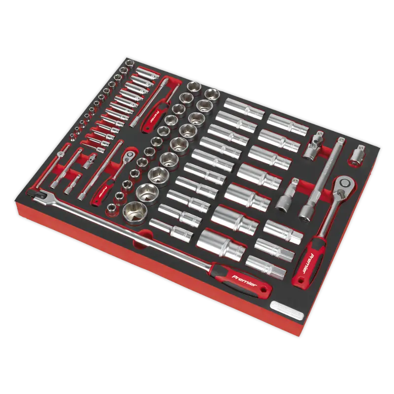 Tool Tray With Socket Set 79Pc 1-4" & 1-2"Sq Drive 1