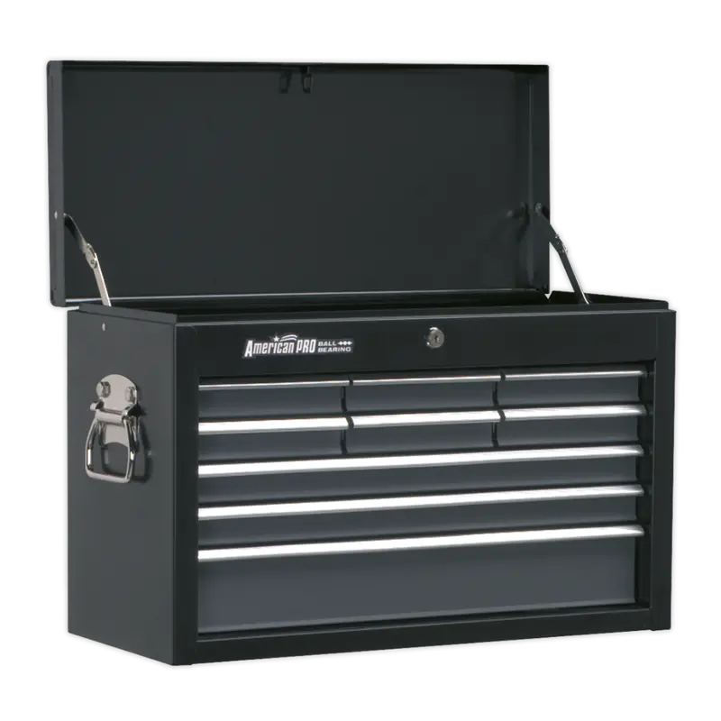 Topchest 9 Drawer With Ball Bearing Slides - Black-Grey 1