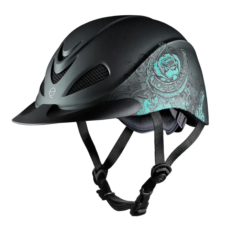 Troxel Rebel Riding Helmet – Turquoise Rose Color, ASTM/SEI Certified